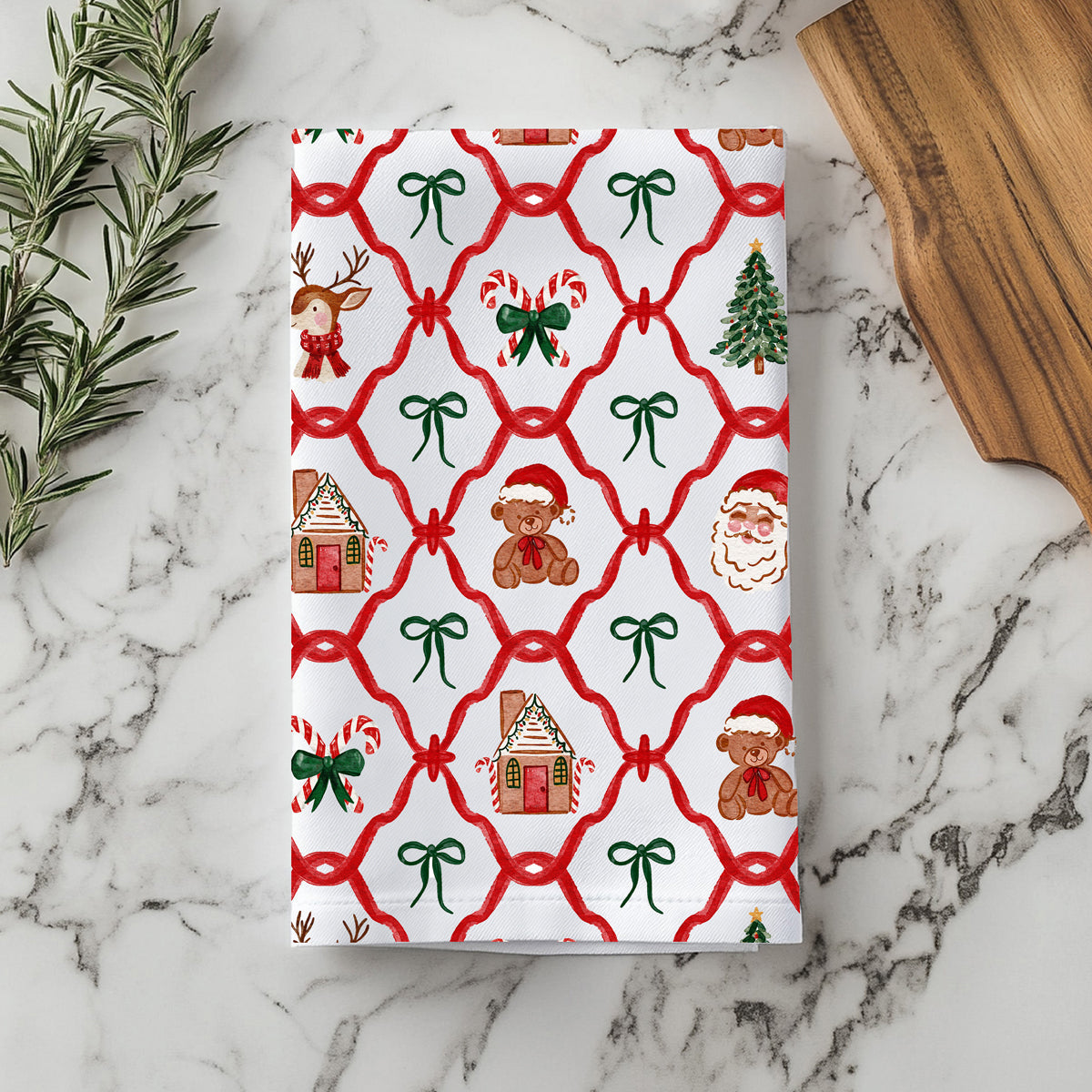 Vintage Christmas kitchen towel variety
Christmas kitchen towel Santa gingerbread
Holiday kitchen towel traditional icons
cute holiday kitchen towel with christmas trees and gingerbread